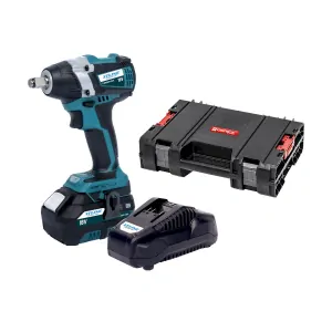 XTLINE Aku rázový utahovák na 1/2" hlavice bezuhlíkový 18 V + baterie 5.0 Ah + nabíječka 3.5 A