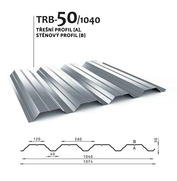 BUDMAT Trapézový plech TRB 50/1040 aluzinek
