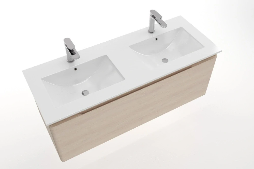 Nábytkové dvojumyvadlo Naturel Modena 121x46 cm dva otvory pro baterii M2N12046