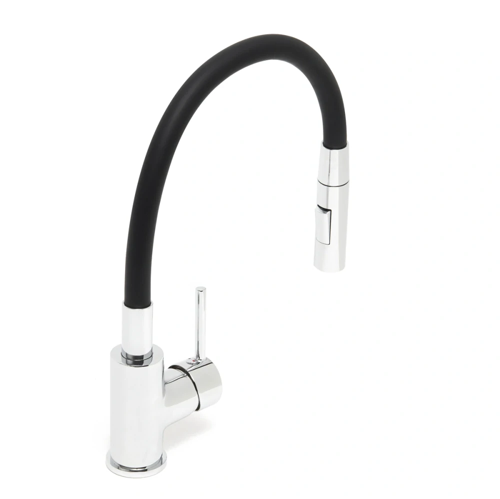 Dřezová baterie S-Line Pro se silikonovým ramínkem černá/chrom SIKOBSLPRO290C2F