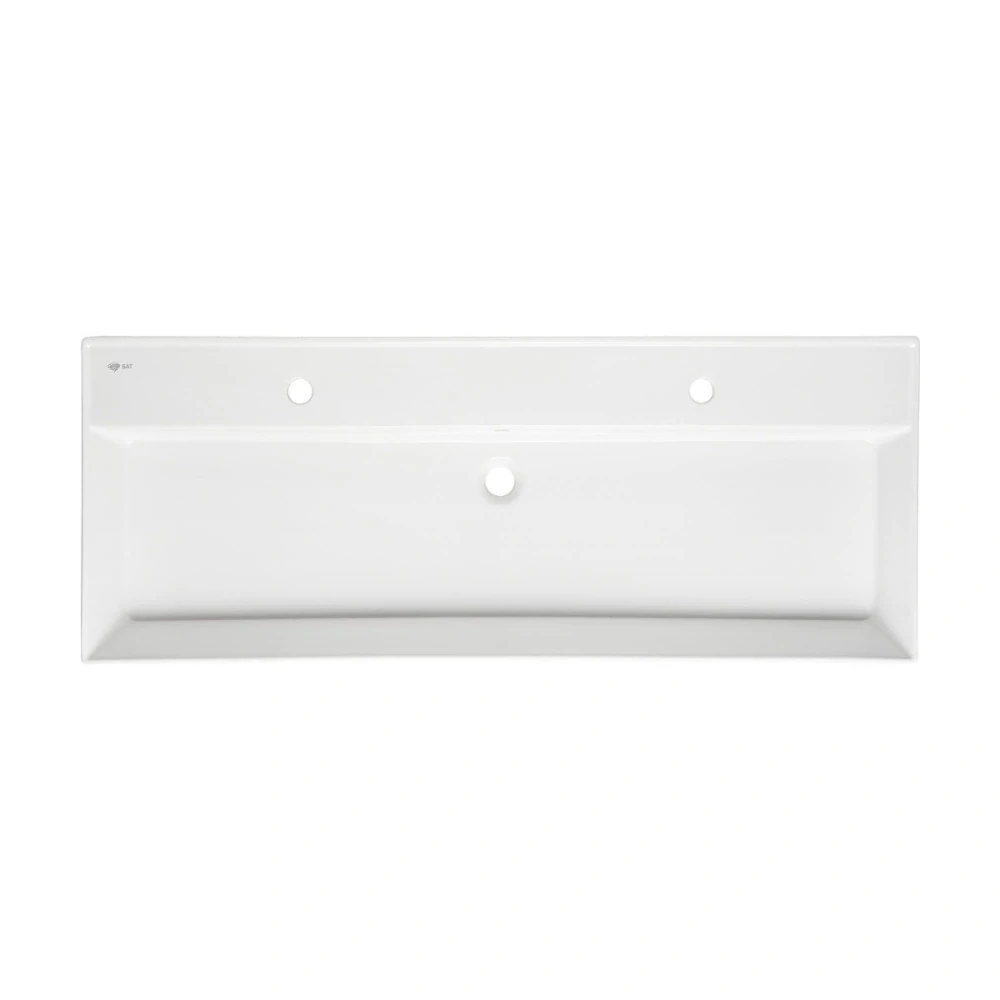 Umyvadlo SAT Infinitio 121,4x46,9 cm dva otvory pro baterii SATINF12046