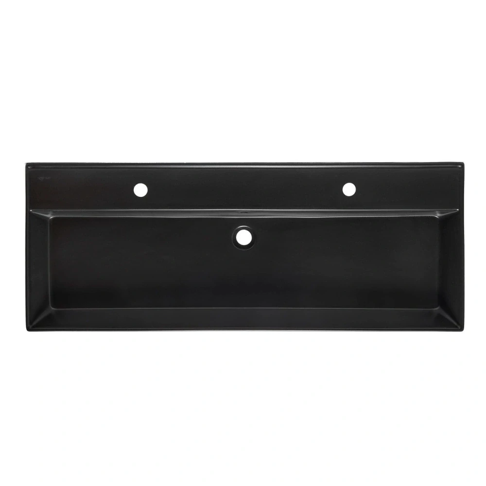 Umyvadlo SAT Infinitio 121,4x46,9 cm černá mat dva otvory pro baterii SATINF12046BKM