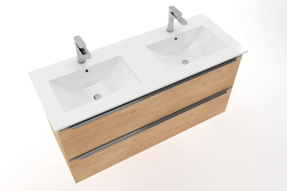 Nábytkové dvojumyvadlo Naturel Modena 121x46 cm dva otvory pro baterii M2N12046