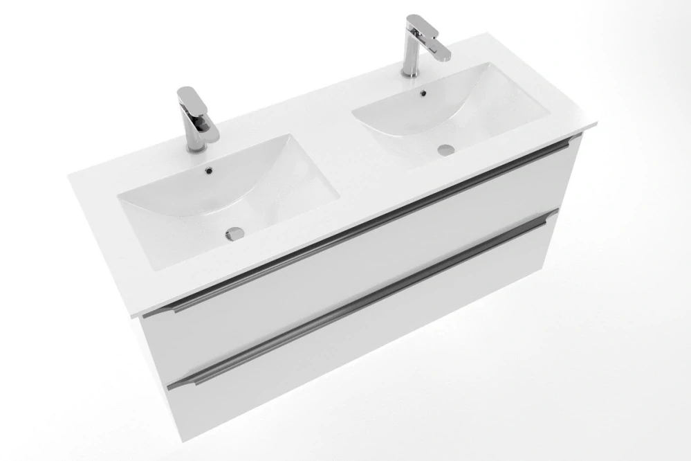 Nábytkové dvojumyvadlo Naturel Modena 121x46 cm dva otvory pro baterii M2N12046