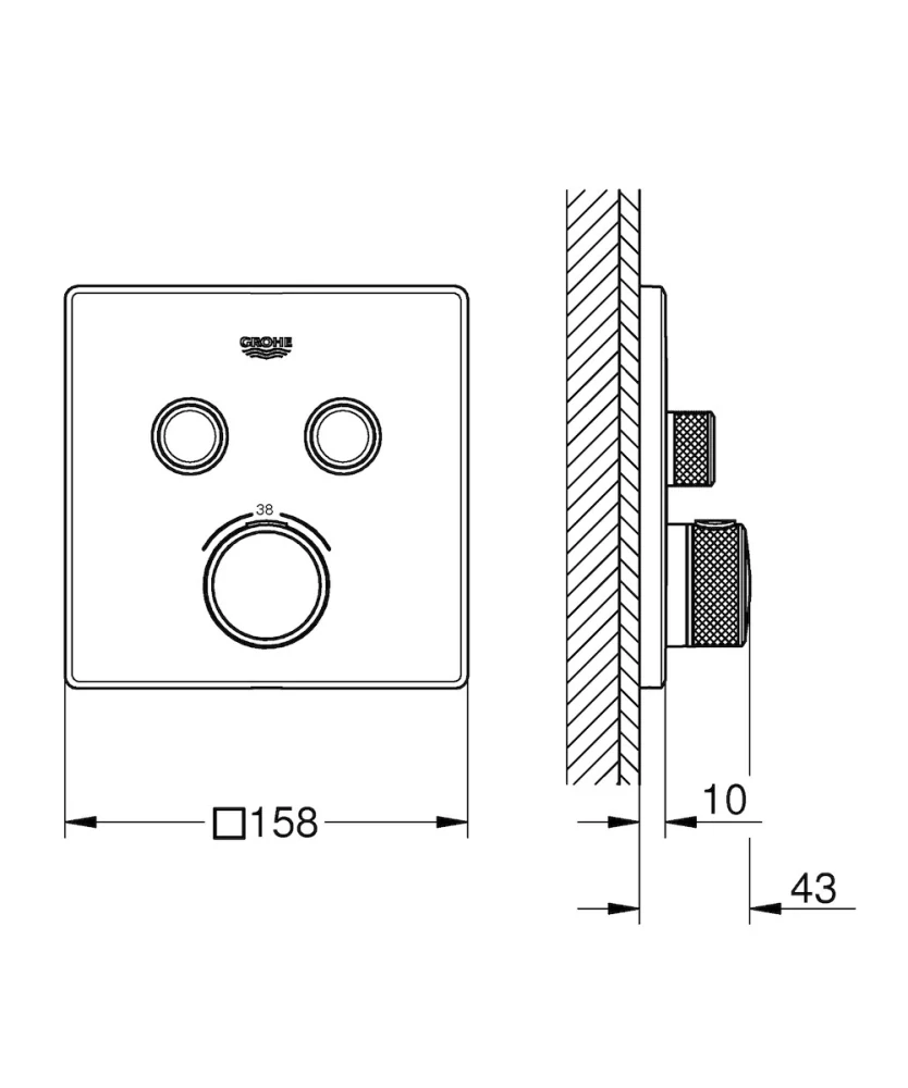 Termostat Grohe Smart Control s termostatickou baterií chrom 29124000