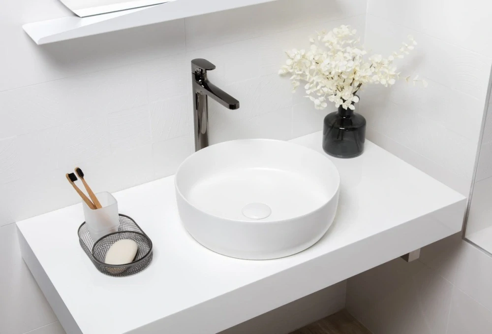 Umyvadlo na desku SAT Infinitio 39x39 cm mat bez otvoru pro baterii SATINF3939M