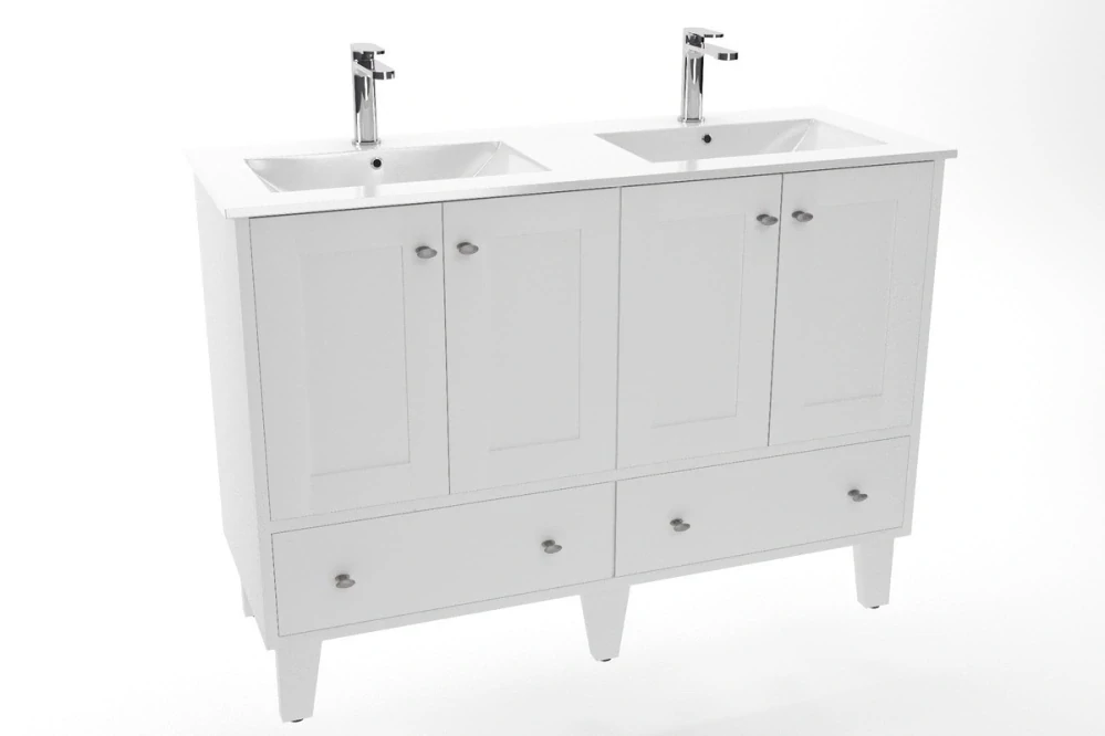 Nábytkové dvojumyvadlo Naturel Modena 121x46 cm dva otvory pro baterii M2N12046