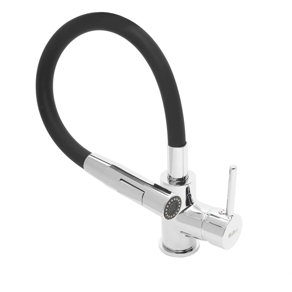 Dřezová baterie S-Line Pro se silikonovým ramínkem černá/chrom SIKOBSLPRO290C2F
