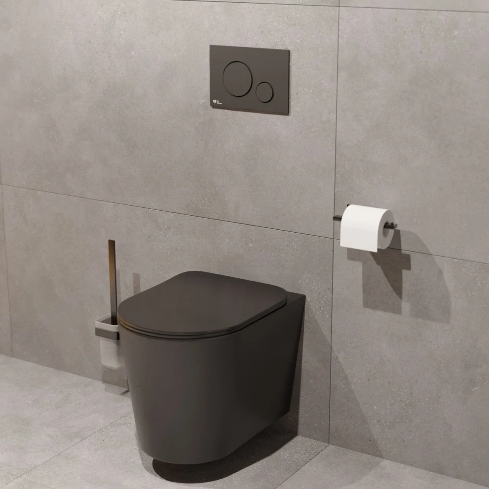 Wc s prkénkem softclose závěsné SAT Infinitio černá mat zadní odpad SATINF010RREXPBKM