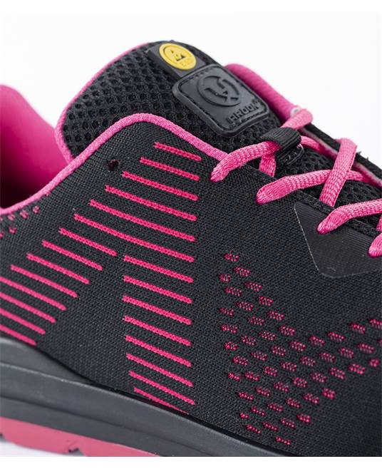 Dámská bezpečnostní polobotka ARDON®FLYTEX S1P ESD - růžová Černo-růžová