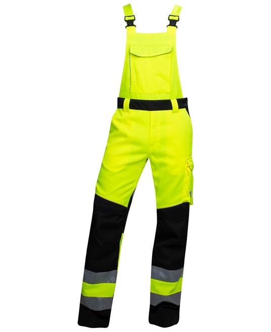 Reflexní kalhoty s laclem ARDON®SIGNAL+ zkrácené žluto-černá - DOPRODEJ