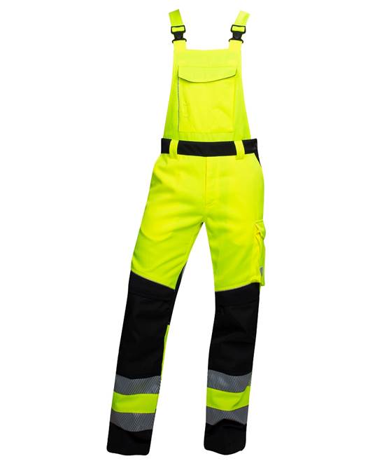 Reflexní kalhoty s laclem ARDON®SIGNAL+ prodloužené žluto-černá - DOPRODEJ