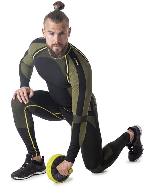 Bezešvé funkční tričko s dlouhým rukávem ARDON® AKREC černo-žlutá Černá