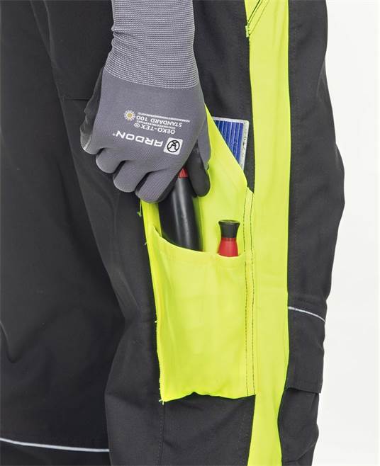 Kalhoty s laclem ARDON®NEON černo-žlutá Žlutá