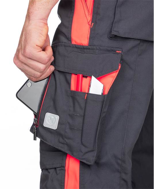 Kalhoty s laclem ARDON®NEON šedo-červená Červená