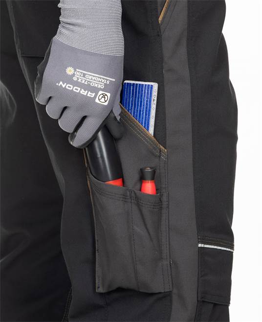 Kalhoty s laclem ARDON®URBAN prodloužené černá - DOPRODEJ Černá