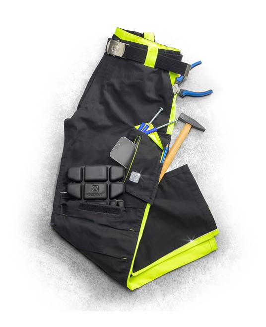 Kalhoty ARDON®NEON prodloužené černo-žlutá Žlutá