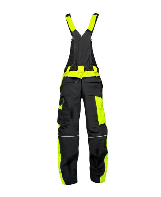 Kalhoty s laclem ARDON®NEON prodloužené černo-žlutá Žlutá