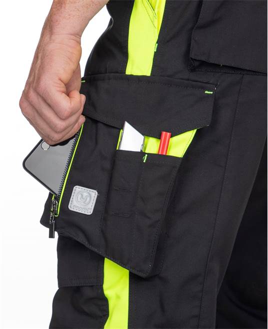 Zimní kalhoty s laclem ARDON®NEON černo-žlutá Černá