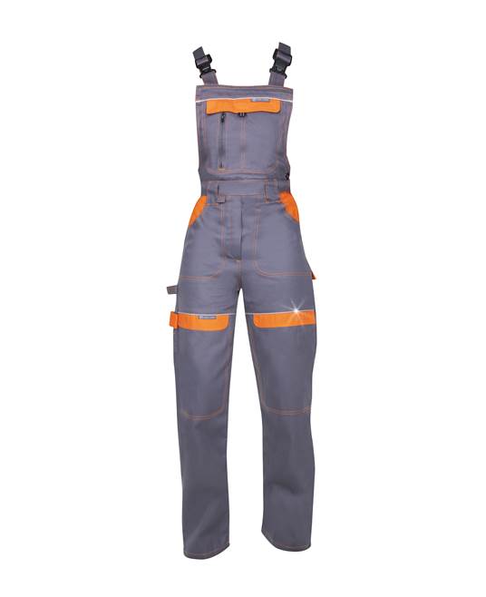 Dámské kalhoty s laclem ARDON®COOL TREND šedo-oranžová Šedo-oranžová