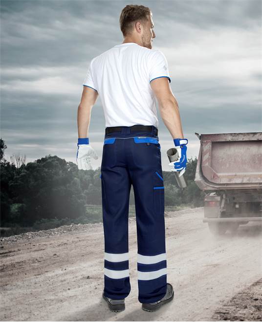 Kalhoty ARDON®COOL TREND s reflex. pruhy tmavě modrá-světle modrá Modrá