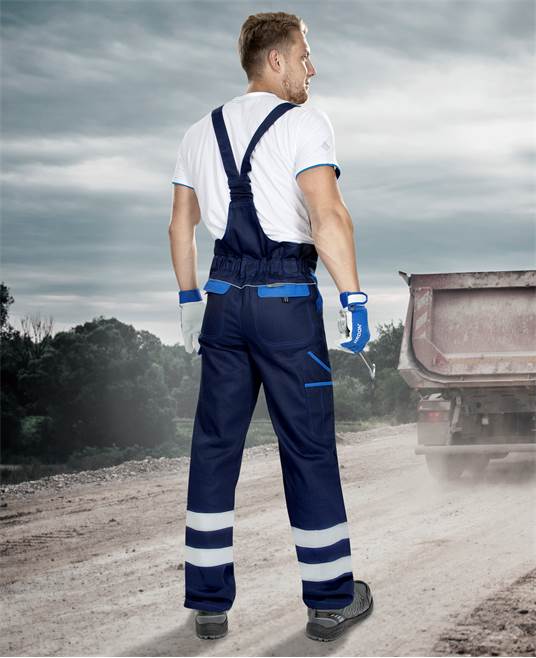 Kalhoty s laclem ARDON®COOL TREND s reflex. pruhy tmavě modrá-světle modrá Modrá