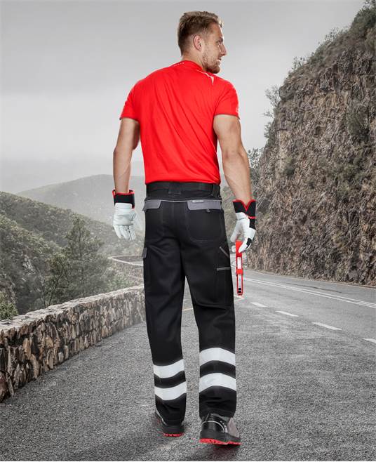 Kalhoty ARDON®COOL TREND s reflex. pruhy černá Černá