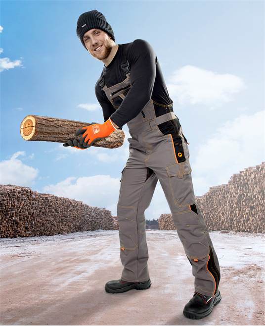 Zimní kalhoty s laclem ARDON®VISION šedá Šedá