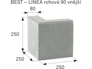 BEST-LINEA II ROHOVÝ,VNĚJŠÍ/25CM PÍSKOVCOVÁ