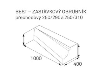 BEST-ZASTÁVKOVÝ OBRUBNÍK NÁBĚHOVÝ LEVÝ PŘÍRODNÍ/31