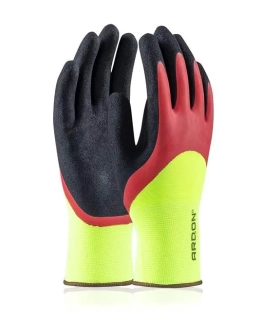 Máčené rukavice ARDON®PETRAX DOUBLE - s prodejní etiketou Červená