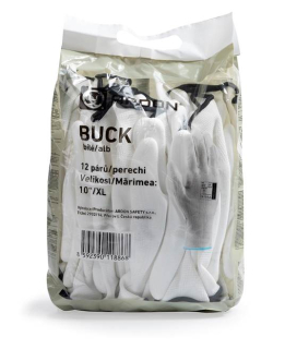 Máčené rukavice ARDONSAFETY/BUCK WHITE - maloobchodní balení 12 párů Bílá